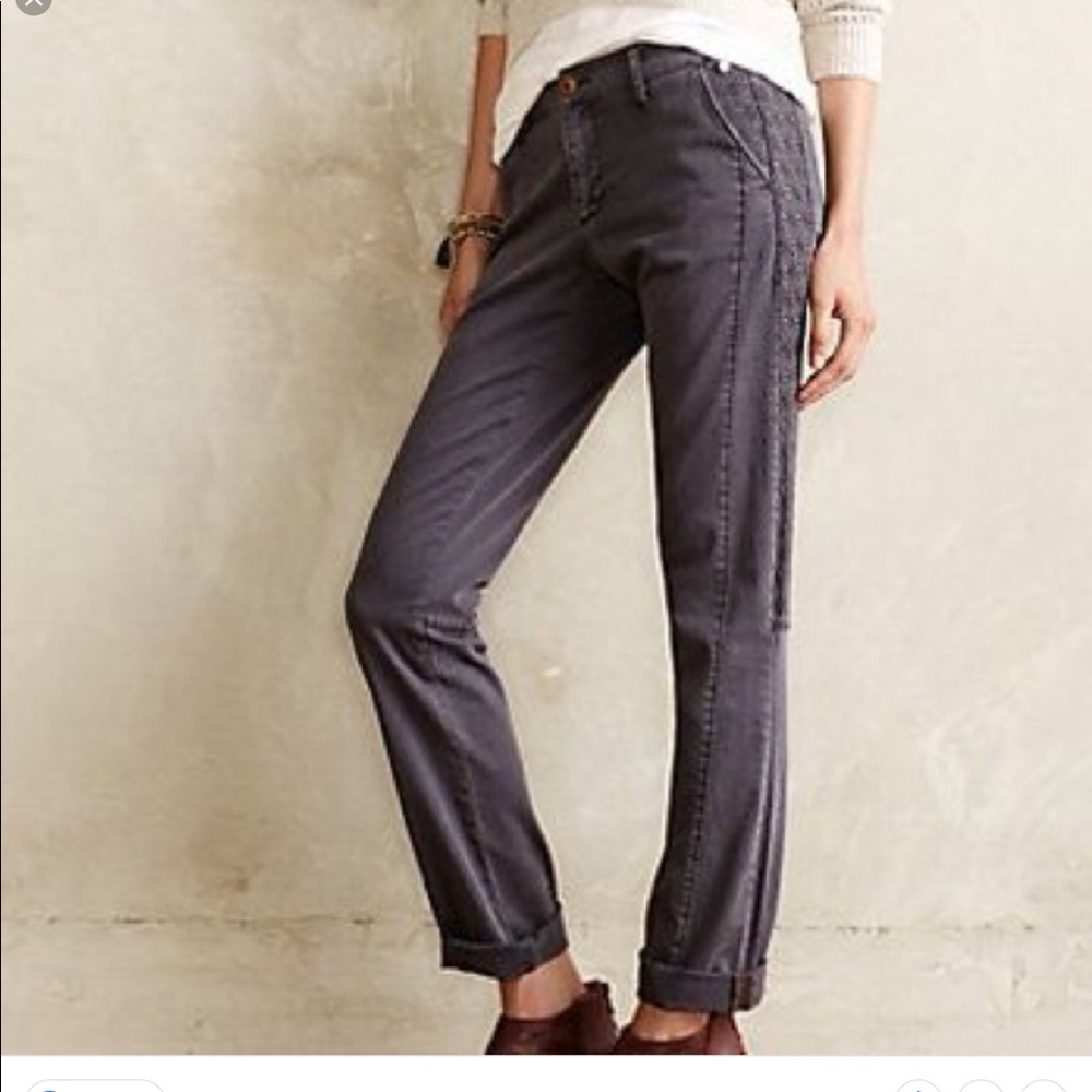 Pilcro hyphen embroidered Gray Chinos